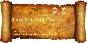 Petrán Diána névjegykártya
